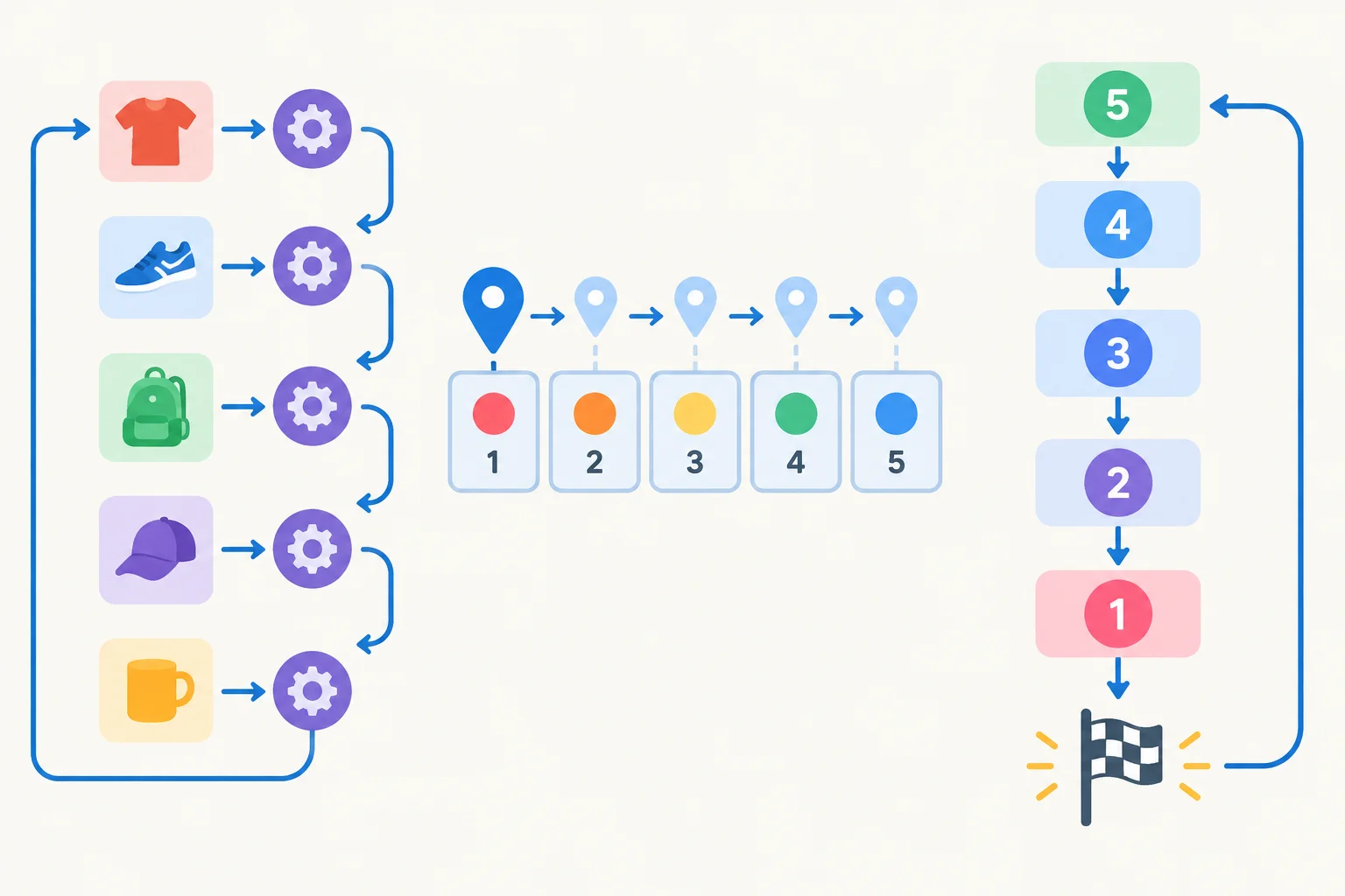 A diagram contrasts value-by-value array traversal, indexed traversal, and repetition controlled by a changing counter.