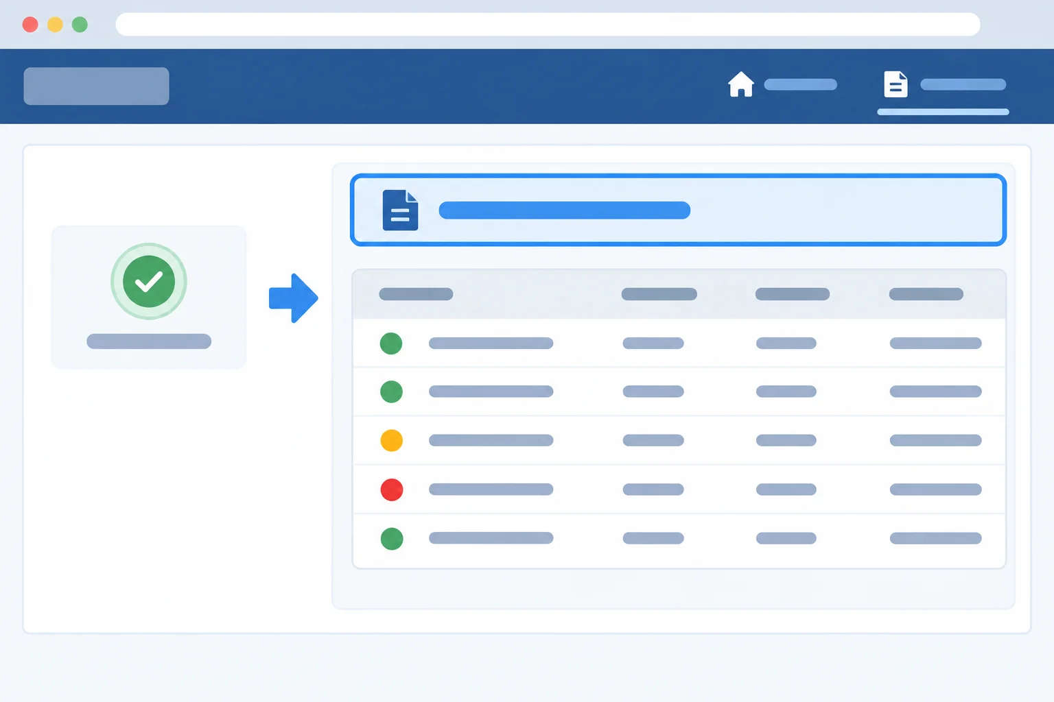 A persistent header and navigation remain above a route area that changes from a loading status to a reports page with focus on its heading.