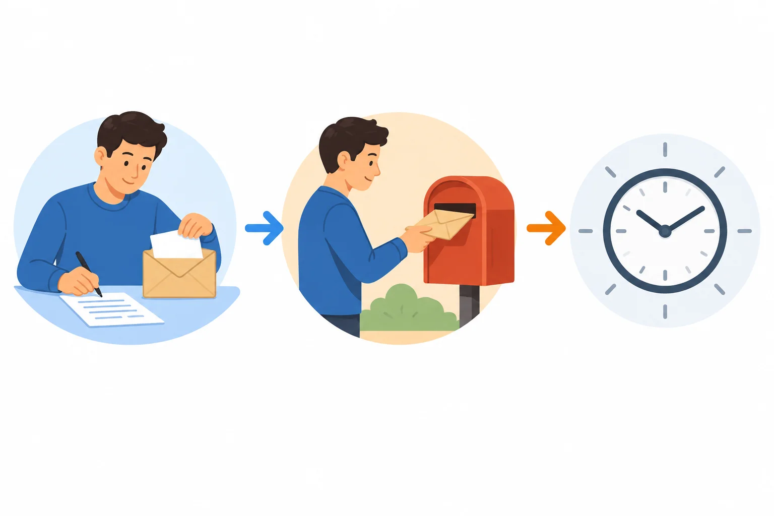 Linha do tempo: primeiro uma pessoa termina uma candidatura; depois, envia a candidatura.