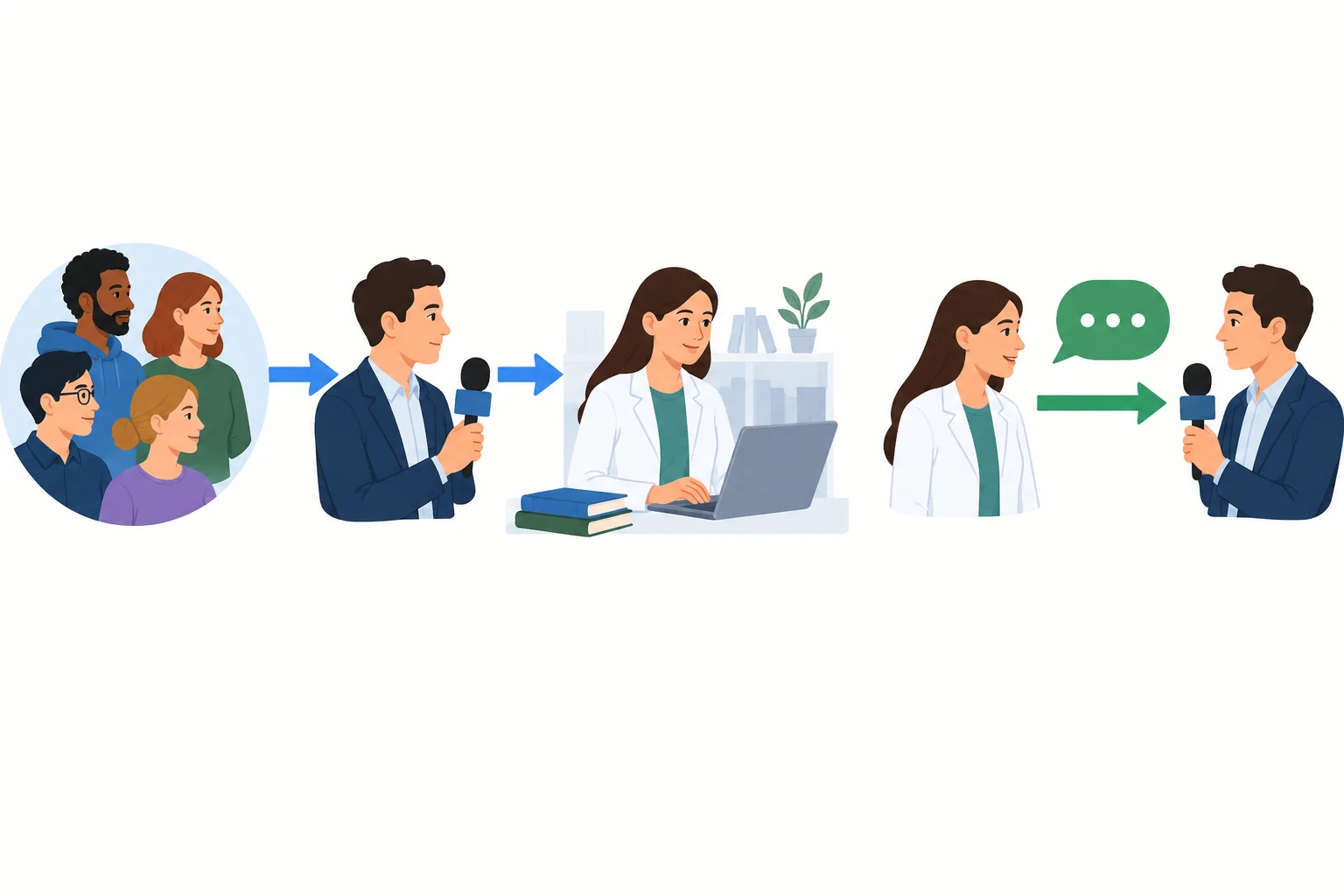Diagrama com dois percursos: fontes externas atribuem uma informação a uma pesquisadora; a própria pesquisadora faz uma alegação sobre si ao relator.