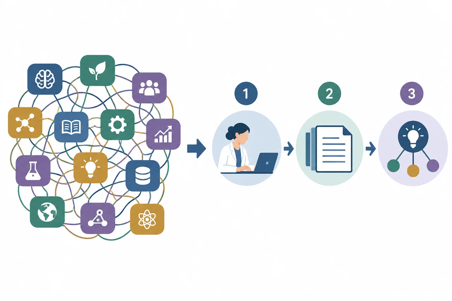 Comparação visual entre uma informação condensada em um bloco e o mesmo processo distribuído em etapas com participantes e ações visíveis.