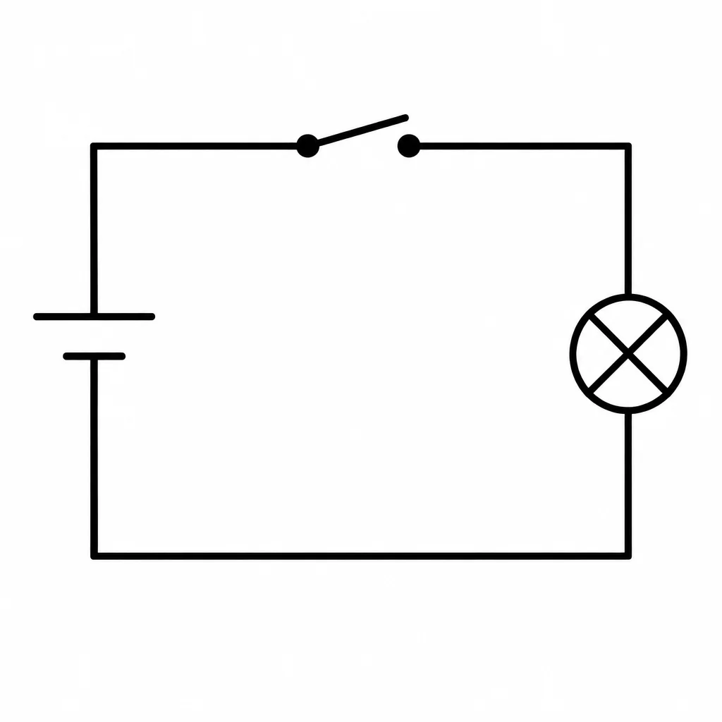 Circuito com interruptor fechado e caminho contínuo.