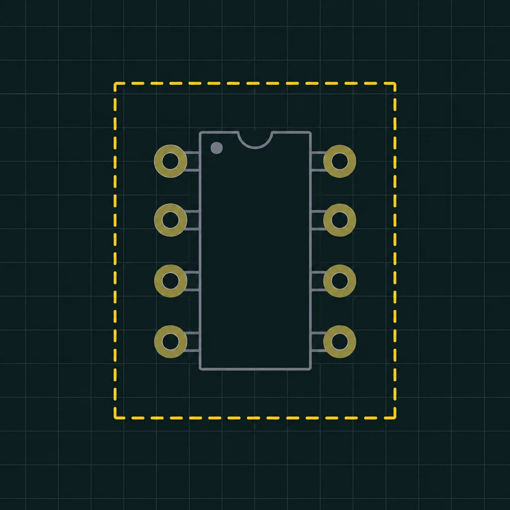 Contorno externo tracejado ao redor de todo o componente