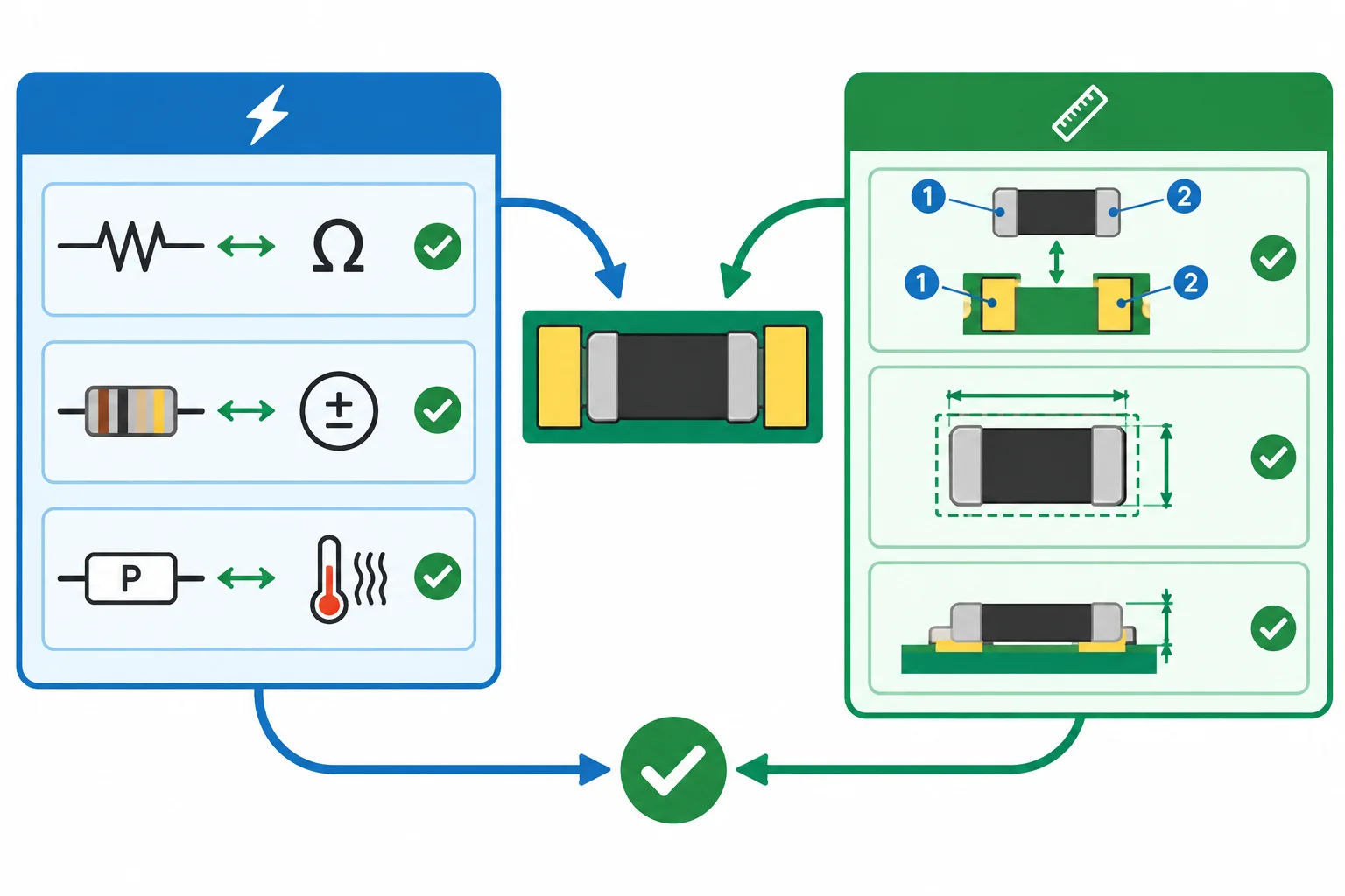 Diagrama mostrando que uma alternativa só é aceita quando os requisitos elétricos e físicos da posição são atendidos e documentados.