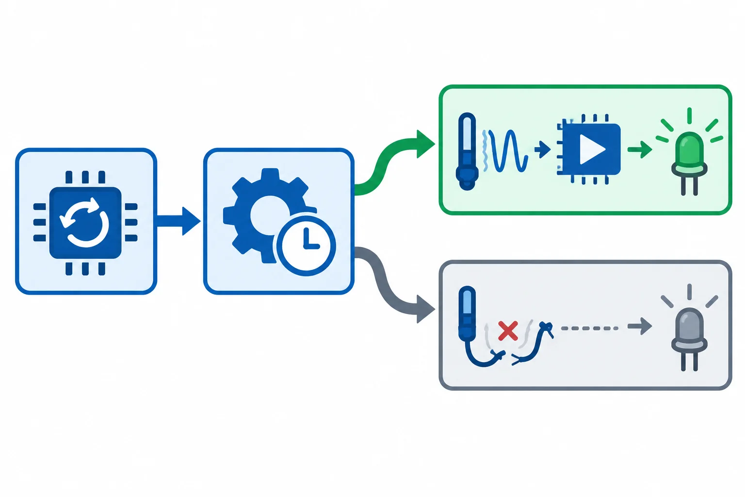 Diagrama de estados do monitor: reset leva à inicialização, que pode resultar em operação válida ou informação indisponível.