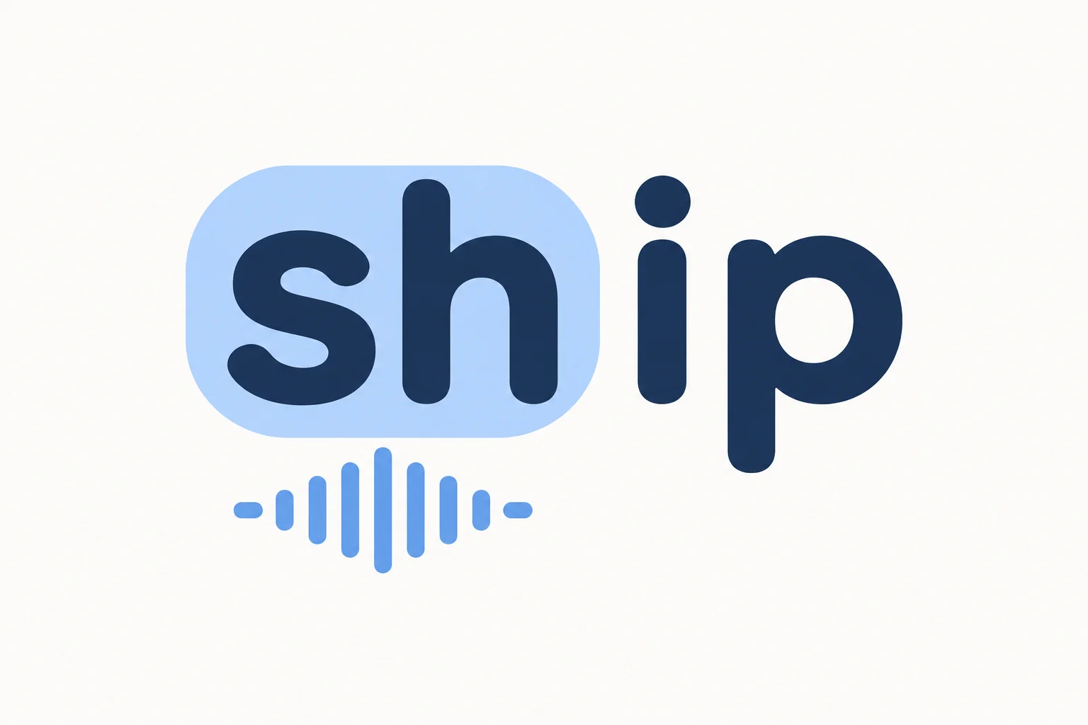 Diagrama da palavra ship com as letras sh unidas por um mesmo destaque e ligadas a um trecho de onda sonora.