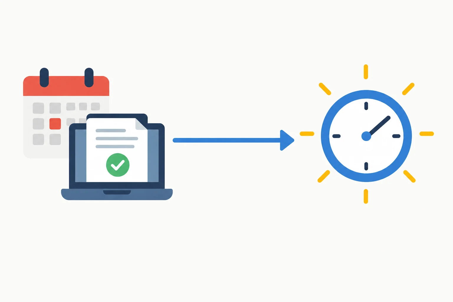 Linha do tempo com uma tarefa concluída em um ponto passado e o momento atual à direita.
