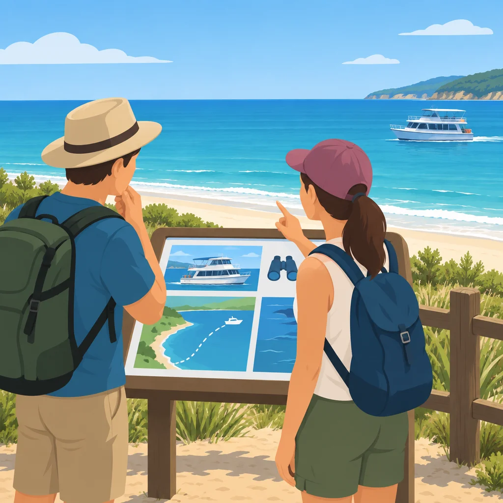 As pessoas planejam um passeio para ver golfinhos.