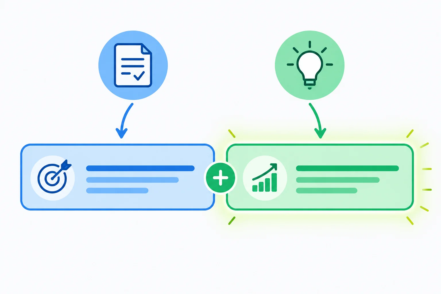 Diagrama com duas informações afirmadas sobre um relatório; a segunda recebe destaque visual adicional.
