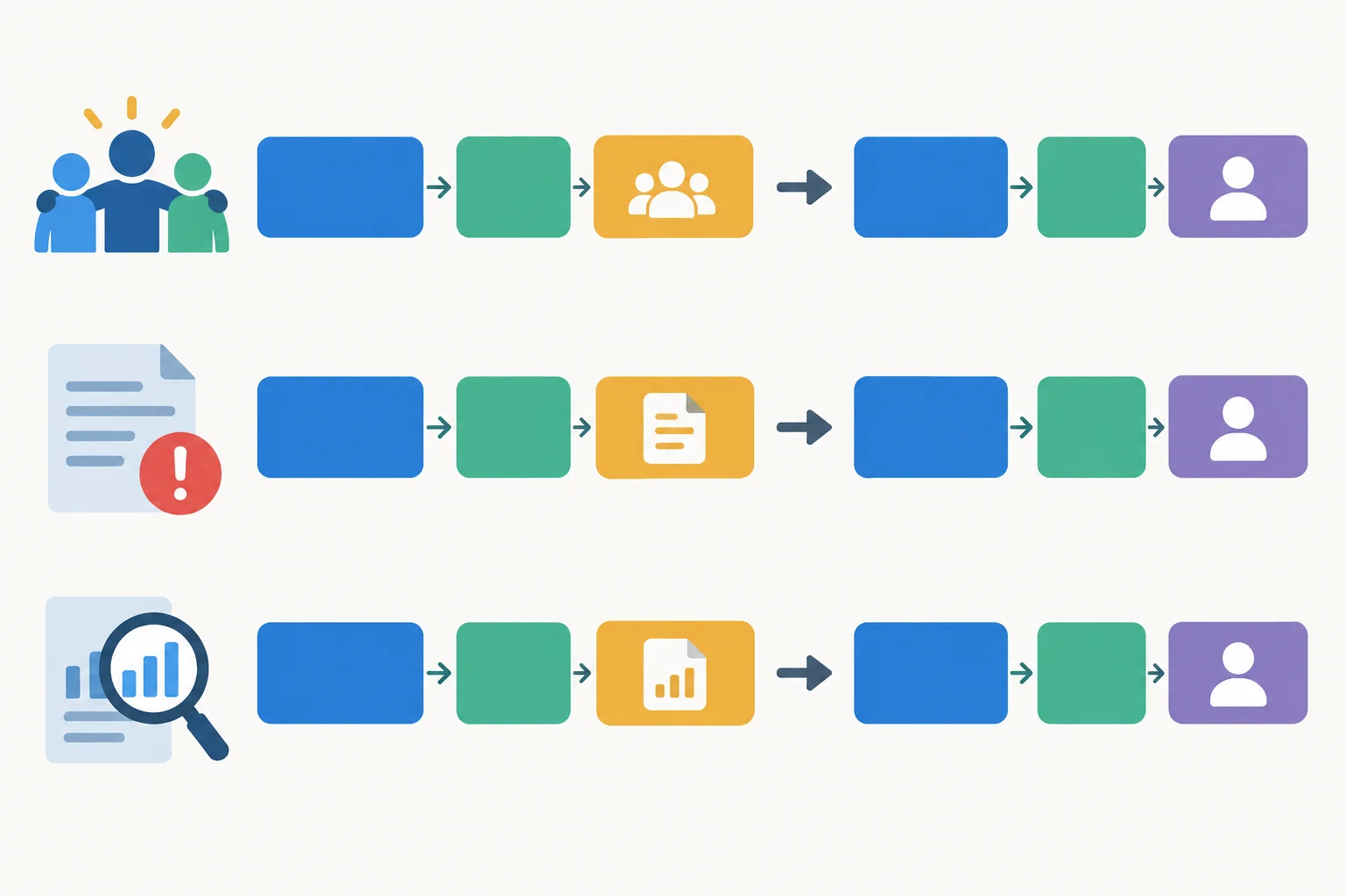 Diagrama com três estruturas em blocos: verbo, preposição e complemento. O último bloco muda de um nome para um pronome, sem mudar de posição.