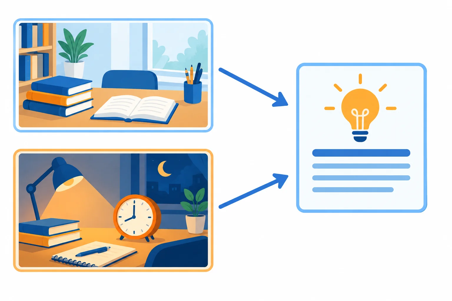Diagrama com duas razões diferentes apontando para a mesma posição.