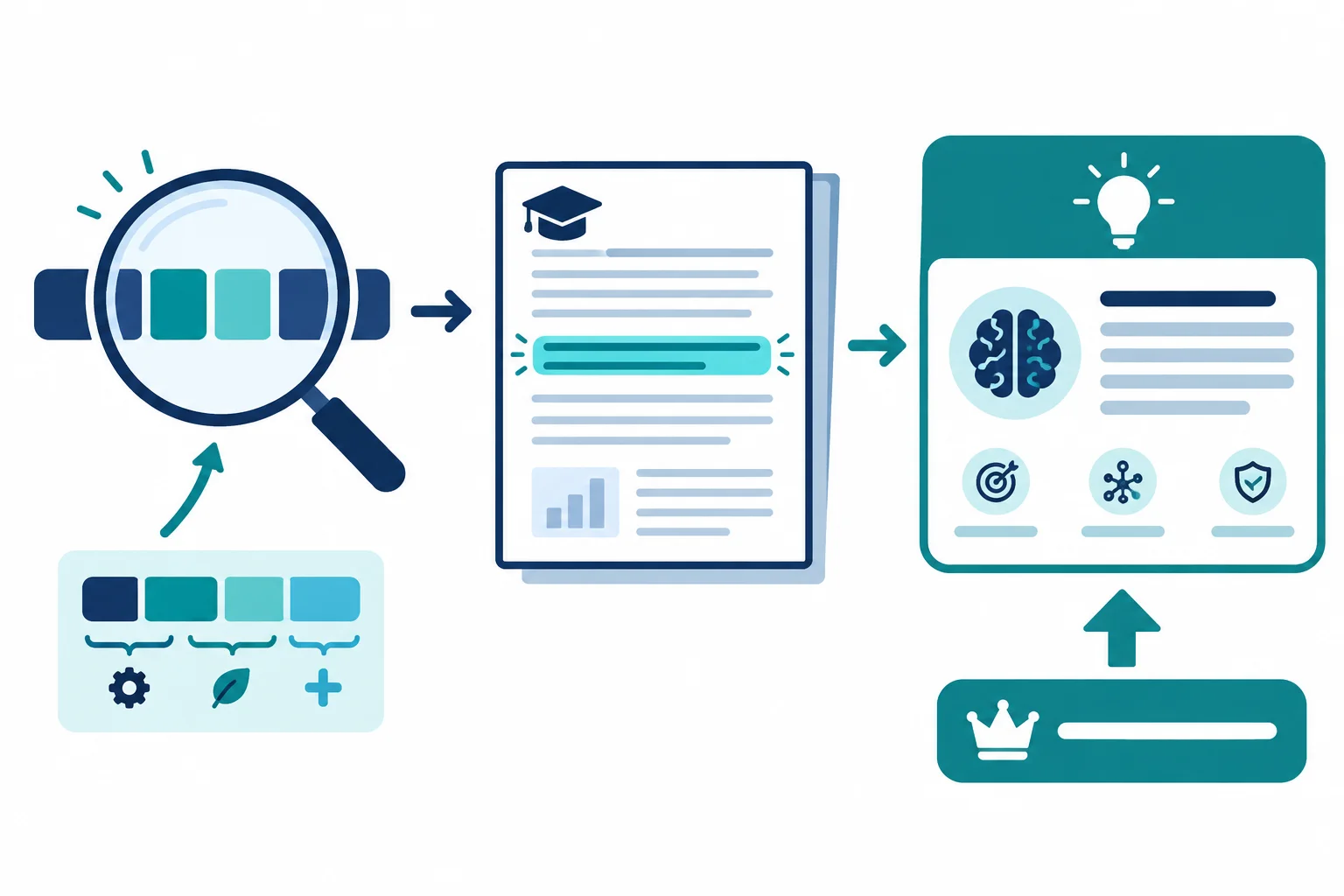 Esquema mostrando partes de uma palavra, contexto do artigo e definição local convergindo para uma hipótese de significado.