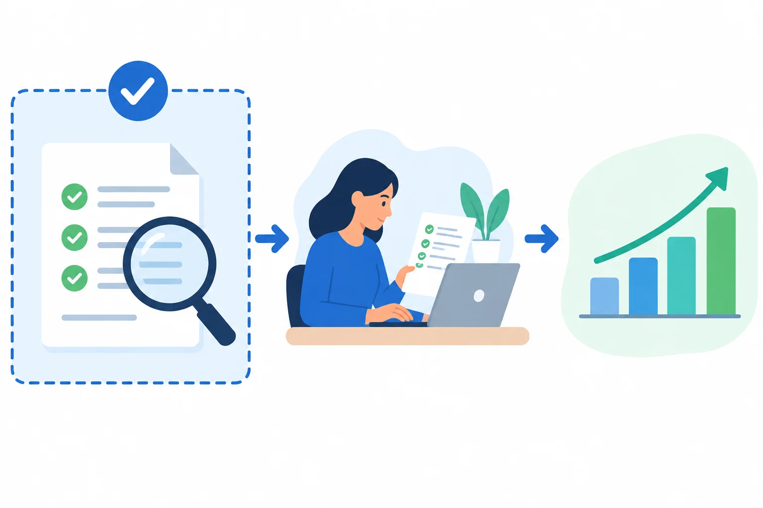 Diagrama mostrando uma entrega verificada, seu uso e um resultado mais amplo como etapas diferentes.