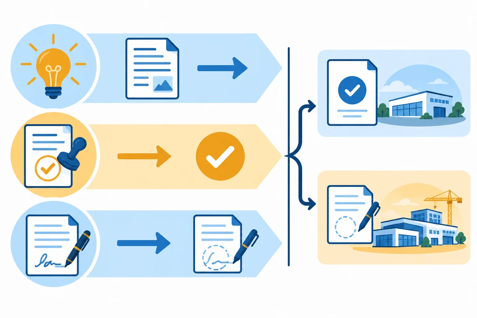 Diagrama com três trilhas visuais: proposta, decisão já tomada e aprovação pendente; o piloto aprovado é separado da expansão proposta.