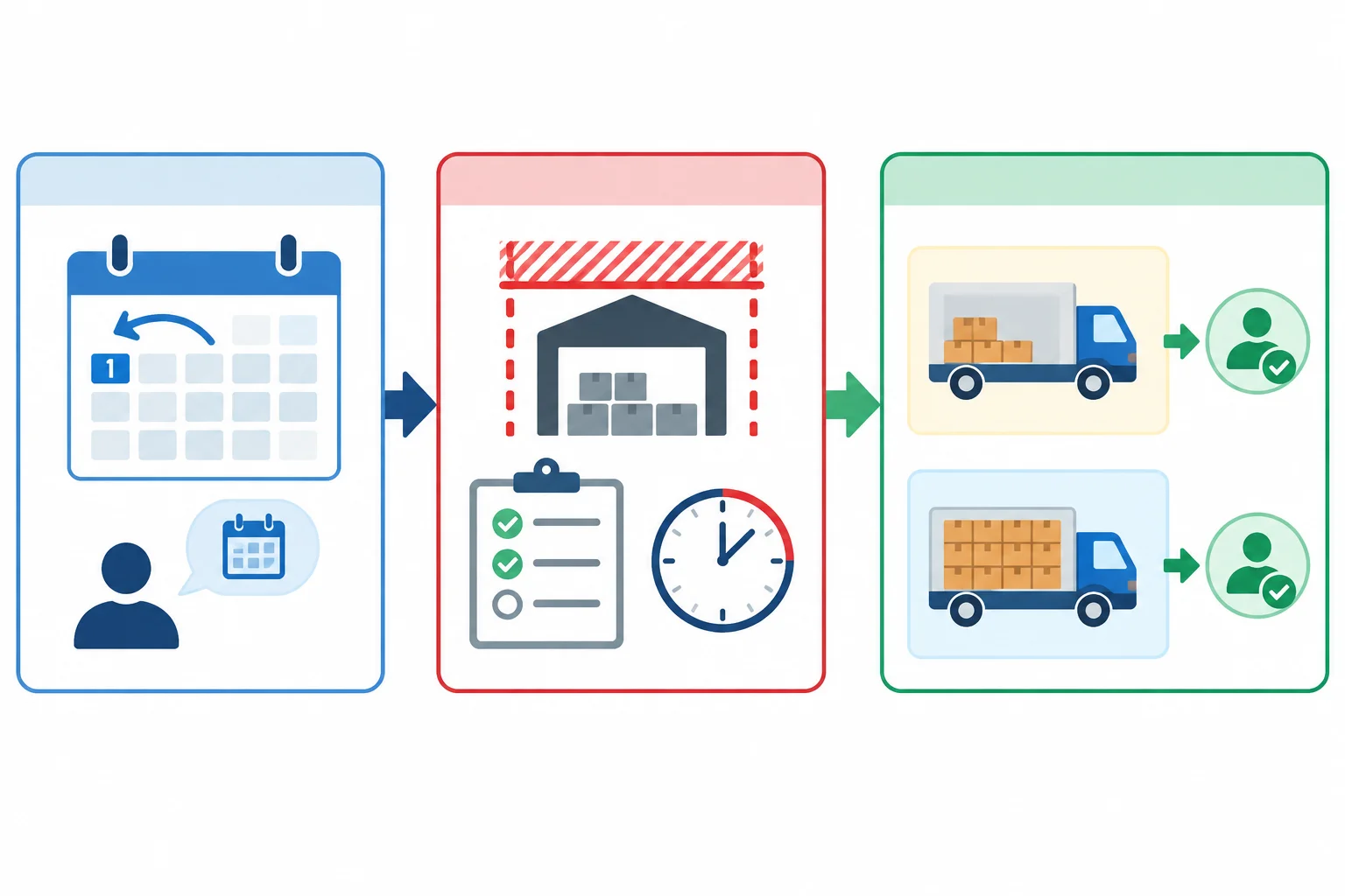 Diagrama com um pedido de entrega antecipada, um limite de capacidade e duas combinações ainda viáveis, ambas vinculadas a uma dependência.