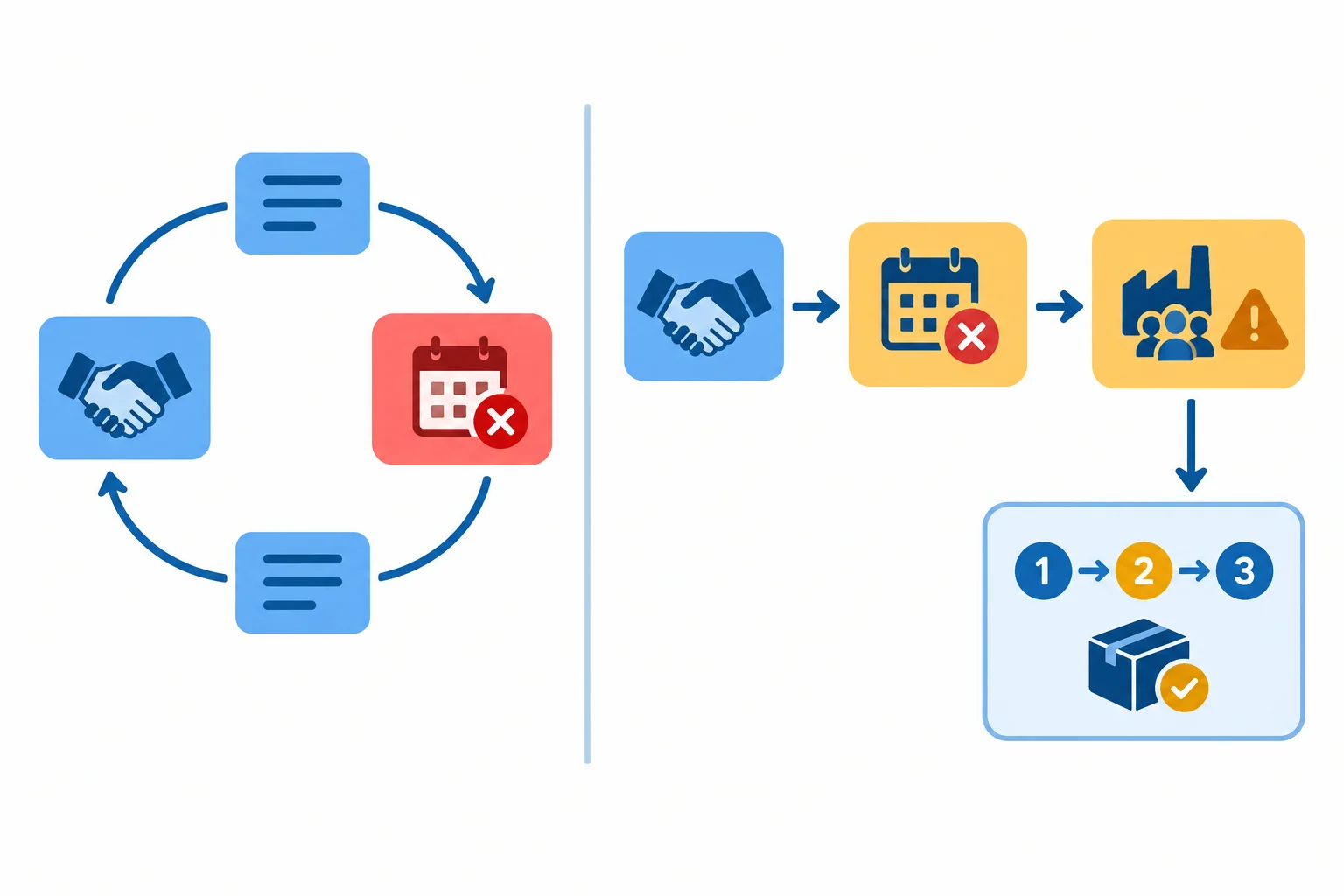 Diagrama comparando a repetição de uma oferta com uma intervenção que parte da condição bloqueada, identifica o interesse afetado e explora uma alternativa específica.
