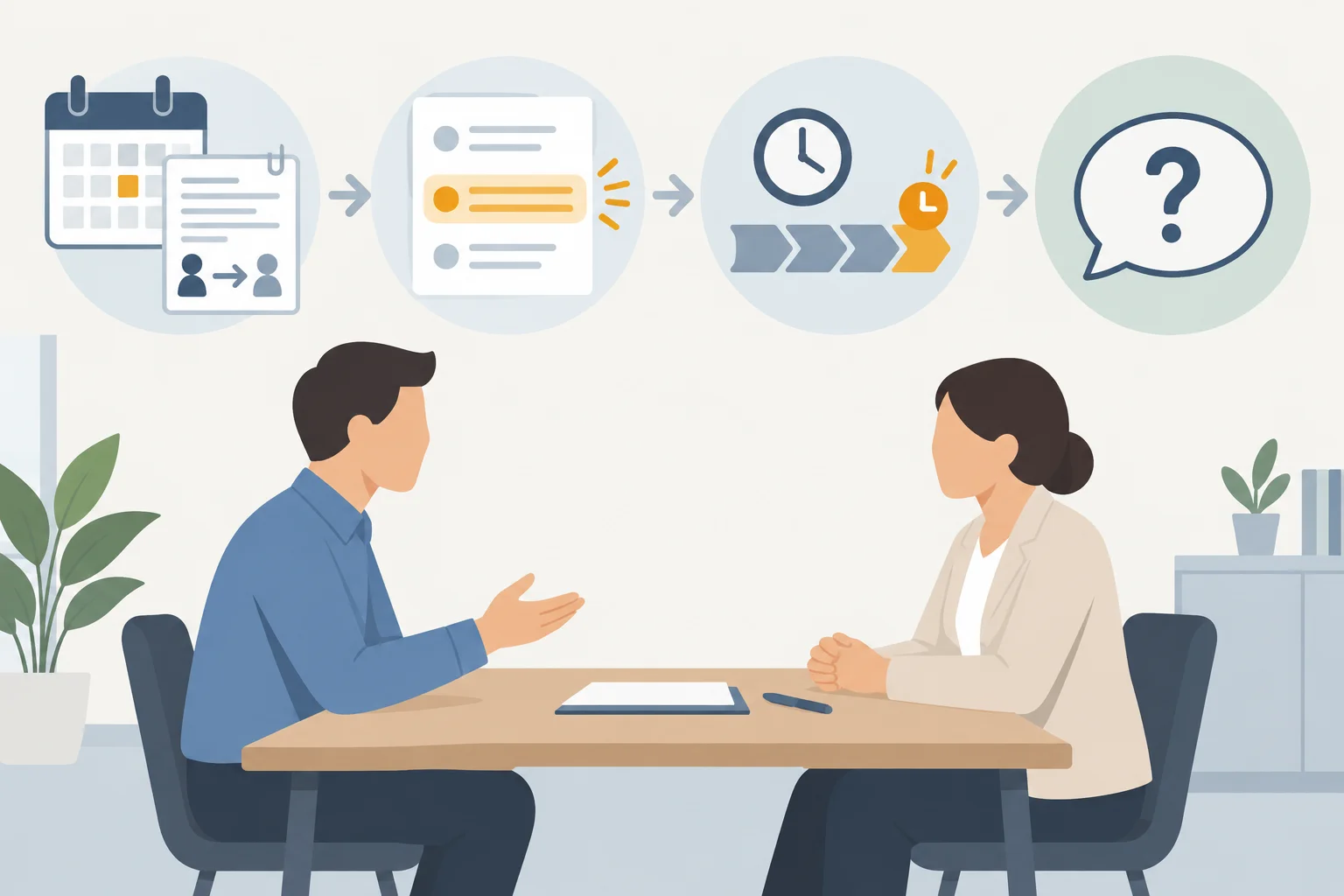 Diagrama de uma conversa de feedback: episódio específico, comportamento observável, impacto no fluxo de trabalho e pergunta aberta sobre o contexto.