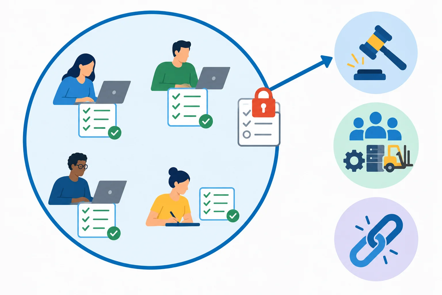 Diagrama mostra tarefas que a equipe consegue executar dentro de seu limite e uma tarefa bloqueada que exige autoridade, recurso ou responsável externo.