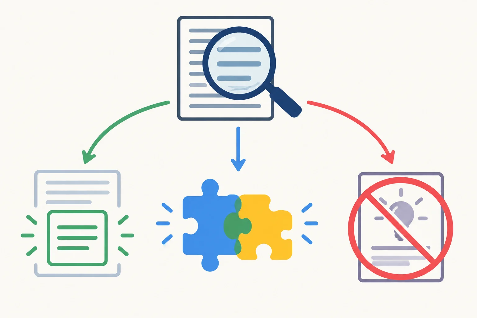 Diagrama com uma evidência textual levando a երեք caminhos: restringir uma hipótese, integrar aspectos compatíveis ou abandonar uma hipótese sem apoio.