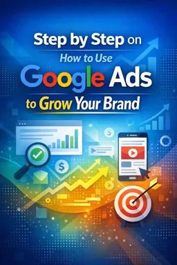 Free Ebook cover Step by step on how to use Google Ads to grow your brand