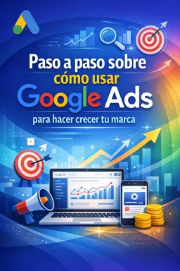 Portada de libro electrónico gratuitaPaso a paso sobre cómo usar Google Ads para hacer crecer tu marca