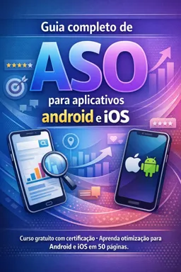 Capa do Ebook gratuito Guia completo de ASO para aplicativos android e ios