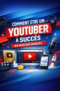Couverture de livre électronique gratuite Comment être un Youtuber à succès, des bases aux avancées