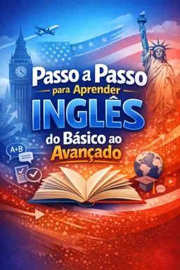 Capa do Ebook gratuito Passo a passo para aprender Inglês, do básico ao avançado