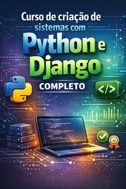 Capa do Ebook gratuito Curso de criação de sistemas com Python e Django completo
