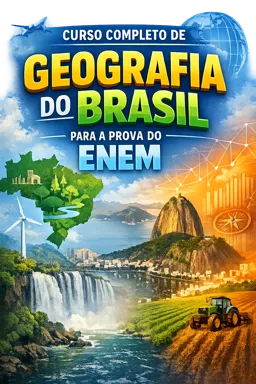 Capa do Ebook gratuito Curso completo de Geografia do Brasil para a prova do Enem