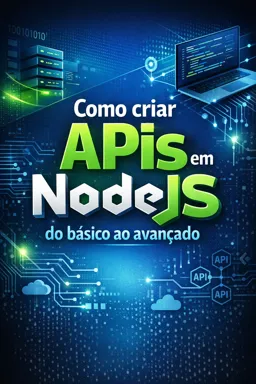 Capa do Ebook gratuito Como criar APIs em NodeJS do básico ao avançado