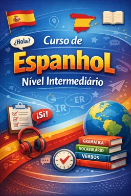 Capa do Ebook gratuito Curso de Espanhol nível Intermediário