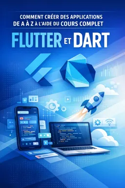 Couverture de livre électronique gratuite Comment créer des applications de A à Z à l'aide du cours complet Flutter et Dart