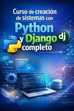 Portada de libro electrónico gratuitaCurso de creación de sistemas con Python y Django completo