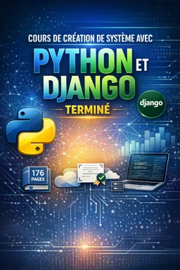 Couverture de livre électronique gratuite Cours de création de système avec Python et Django terminé
