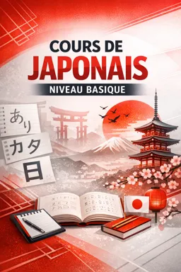 Couverture de livre électronique gratuite Cours de japonais niveau basique
