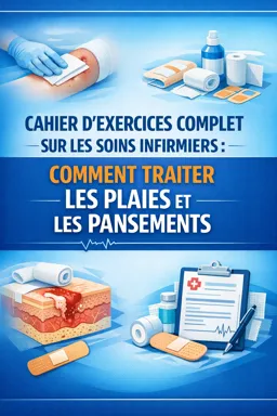 Couverture de livre électronique gratuite Cahier d'exercices complet sur les soins infirmiers : Comment traiter les plaies et les pansements