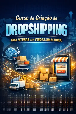 Capa do Ebook gratuito Curso de Criação de Dropshipping para faturar com vendas sem estoque
