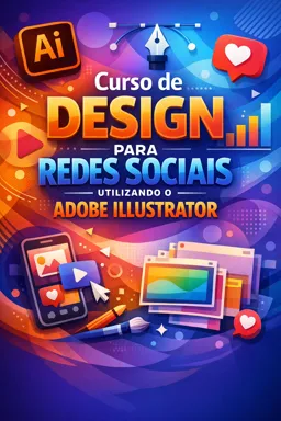 Capa do Ebook gratuito Curso de Design para Redes Sociais utilizando o Adobe Illustrator