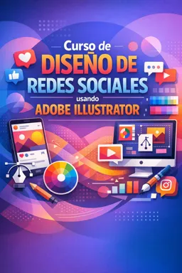 Portada de libro electrónico gratuitaCurso de diseño de redes sociales usando Adobe Illustrator