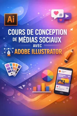 Couverture de livre électronique gratuite Cours de conception de médias sociaux avec Adobe Illustrator