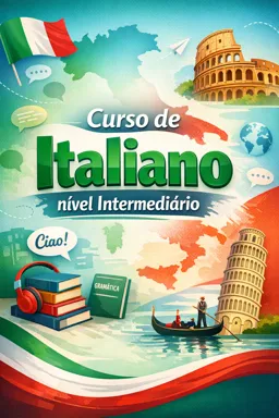 Capa do Ebook gratuito Curso de Italiano nível Intermediário
