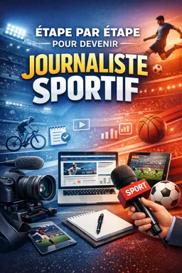 Couverture de livre électronique gratuite Étape par étape pour devenir journaliste sportif