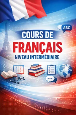 Couverture de livre électronique gratuite Cours de français niveau intermédiaire