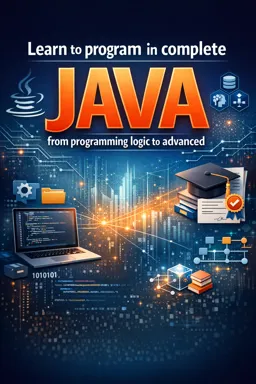 Free Ebook cover Learn to program in complete Java, from programming logic to advanced