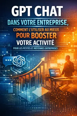 Couverture de livre électronique gratuite GPT Chat dans votre entreprise, comment l'utiliser au mieux pour booster votre activité pour les petites et moyennes entreprises