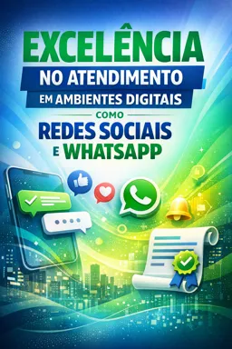 Capa do Ebook gratuito Excelência no Atendimento em Ambientes Digitais como Redes Sociais e WhatsApp