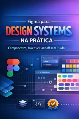 Capa do Ebook gratuito Figma para Design Systems na Prática: Componentes, Tokens e Handoff sem Ruído