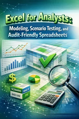 Free Ebook cover Excel for Analysts: Modeling, Scenario Testing, and Audit-Friendly Spreadsheets