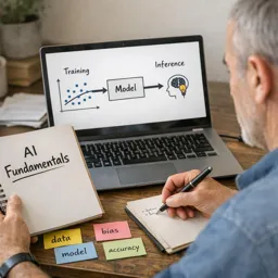 Free Ebook cover AI Fundamentals for Absolute Beginners: Concepts, Use Cases, and Key Terms